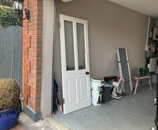Glazed door complete with hinges lock