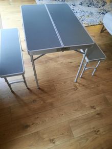 camping table and bench
