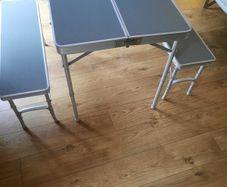 camping table and bench