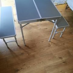 camping table and bench