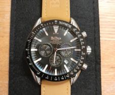 BiDen Chronograph Tachymetre Watch. Brand New. Men's Watch Big Dial Date 30M Waterproof Chronograph Movement Quartz Stainless Steel/Leather/Rubber Strap