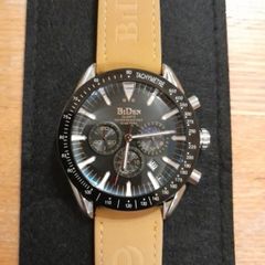 BiDen Chronograph Tachymetre Watch. Brand New. Men's Watch Big Dial Date 30M Waterproof Chronograph Movement Quartz Stainless Steel/Leather/Rubber Strap