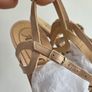 Beige Snakeskin Peep Toe Heels Size 40 EU Image 6