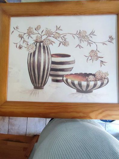 Lovely Framed Still Life Print  By Claudia Ancilotti.