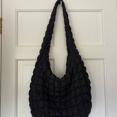 Cos Black Oversized Quilted Crossbody Bag