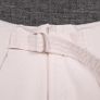 Zara Off White Cream Belted Frayed Hem Wide Leg Cargo Utility Jeans Size S Image 2