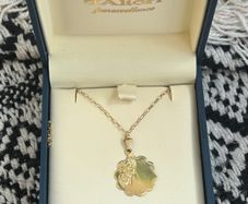 9ct gold disc necklace, new old stock