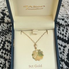 9ct gold disc necklace, new old stock