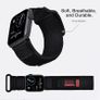 Nereides Compatible with Apple Watch Straps Series 11 10 9 8 7 6 5 4 SE 3/2/1 Ultra 3/2/1, Nylon Sport Replacement Band for iWatch Strap 46mm 45mm 44mm 49mm (L, Black) Image 4