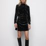 ZARA PRINTED VELVET Short dress with high collar Image 3