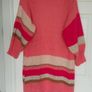 Knee long loose knit woolen pink cardigan size L Image 2