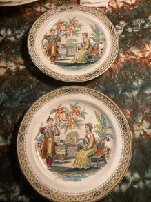 Chinese ironstone plates mid 1800s free postage