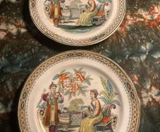 Chinese ironstone plates mid 1800s free postage