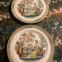 Chinese ironstone plates mid 1800s free postage