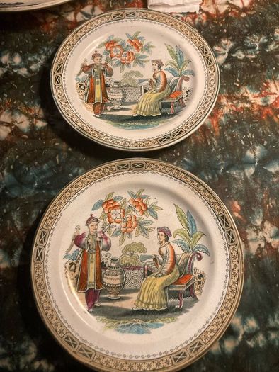 Chinese ironstone plates mid 1800s free postage