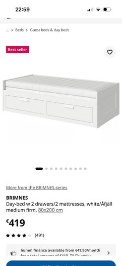 IKEA Brimnes Daybed with 2 mattresses