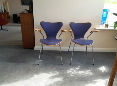 Mid Century Fritz Hansen Series 3207 Armchairs