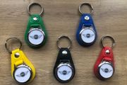 Synthetic leather Mini key ring with shopping trolley token/coin