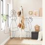 Coat Rack Stand, Coat Tree, Metal Hall Tree, Free Standing, 49 x 182 cm, 12 Hooks, for Clothes, Hats, Bags, White RCR19W Image 3