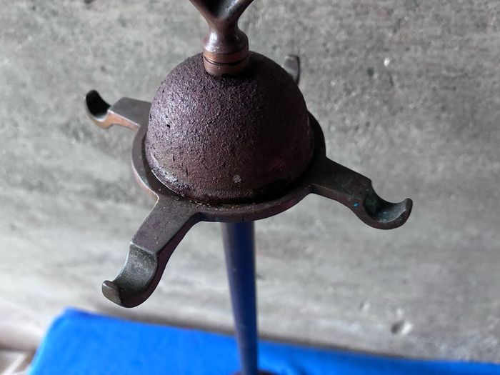 Unusual antique copper companion set holder