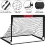 Kids Football Goals for Garden Set 2 x 4ft x 3ft Portable Football Goals with Size 3 Ball, Pump, Cones & Carry Bag, Pop-Up Kids Football Net, Outdoor Garden Football Training Equipment Boys Gifts Image 3