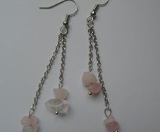 Handmade earrings, Drop earrings, Jewellery, gift. Rose Quartz earrings