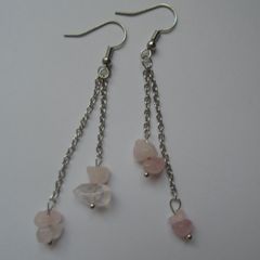 Handmade earrings, Drop earrings, Jewellery, gift. Rose Quartz earrings