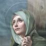 Vintage 1934 large print Mater Dolorosa glass wood framed Image 2
