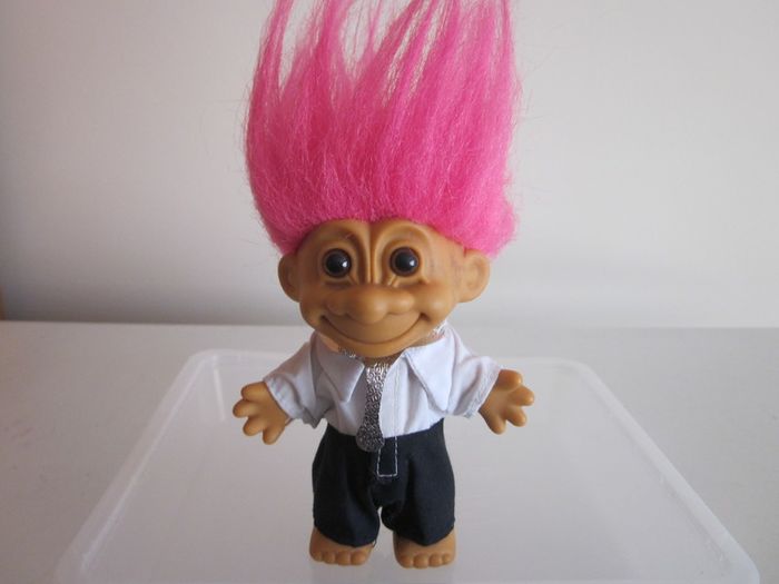 Vintage Russ Original Troll - Silver Toy  Boy (4 inch)