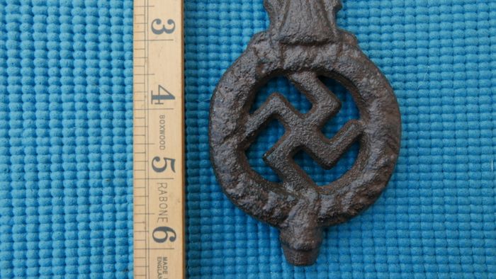 WW2 German Nazi large Cast Iron Third Reich Eagle pole top of flag (I think it's a reproduction)