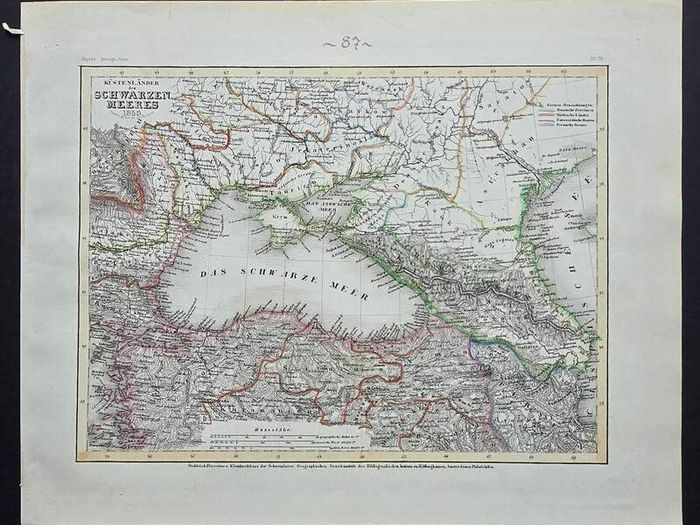 Set of 5 Antique Maps 1849 1850  Meyers Zeitung Atlas