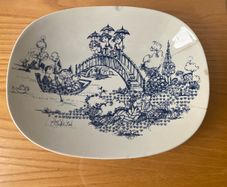 Bjorn Wiinblad Bowl "Salute", vintage rare oval bowl / display plate by Bjorn Wiinblad for Nymolle, vintage Danish design