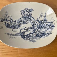 Bjorn Wiinblad Bowl "Salute", vintage rare oval bowl / display plate by Bjorn Wiinblad for Nymolle, vintage Danish design