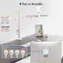 Dual Monitor Arm Desk Mount, Adjustable for 13/27 Inch  Screens, VESA 75x75/100x100, Full Motion Tilt, 360 Rotation, Height Adjustable, Max 10kg per Arm, Easy Install, White Image 5