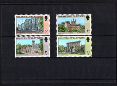 1976 Guernsey Christmas/ Buildings Commemorative Stamps Mint Never Hinged (MNH).