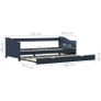 Pull-out Sofa Bed Frame Grey Pinewood 90x200 cm Image 2