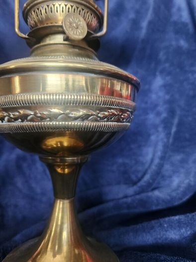 Parisian vintage oillamps . polished. 19 inches .