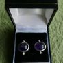 Vintage Sterling Silver 925 Amethyst Earrings Image 9