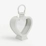 White Metal Heart Lantern Image 2