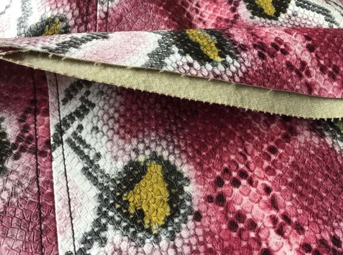 Savida Pink Animal Print Pleather A Line Knee Length Skirt /pockets L Uk  16 Including Post