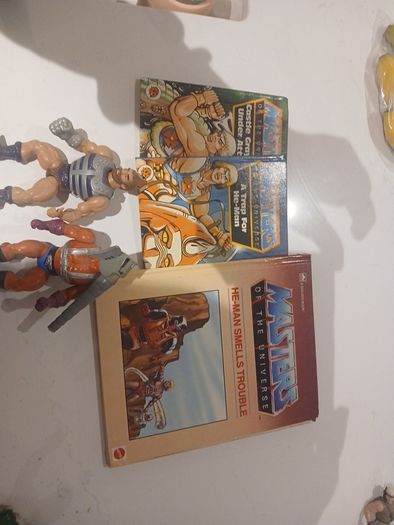 He man action figures and books