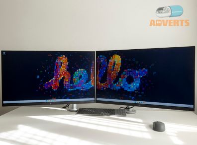 Dual 27 inch Monitor Setup (As New w/ Stands)