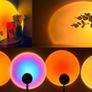 Sunset Red LED Projection Floor Lamp, Romantic LED Sunset Projector Lamp Rainbow Atmosphere Light Night Light for Bedroom Livingroom Party Bar Store, USB Charging Image 3