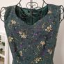 Green dress with flower pattern size 8 Image 2