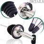 NEW SALE | 12Pcs Stainless Steel Liquor Spirit Bottle Speed Pourers Tapered Spout with Rubber Dust Caps Liquor Bottle Pourers with Silicone Image 4