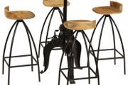 Bar Set 5 Pieces Solid Mango Wood