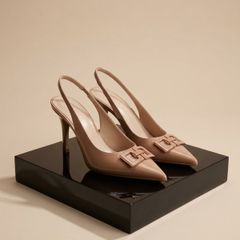 Women's Beige Heels - Size 38 (UK 5) - Brand New