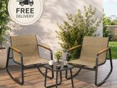 3-Piece Garden Rocking Chair Set with Table