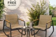 3-Piece Garden Rocking Chair Set with Table