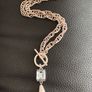 Antique Siiver Plated T-bar Necklace Image 5